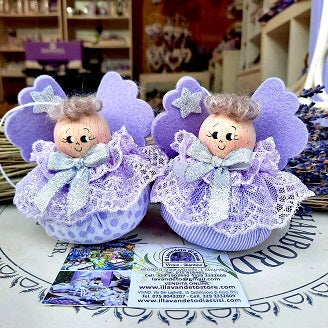 Angelo natalizio con dettagli argento. Angelo di lavanda. Angeli da appendere sull'albero. Decorazioni per albero di Natale profumate. Idee regalo di Natale 2026. Regali di Natale originali, cosa regalare a Natale a chi ha tutto? regali di Natale economici