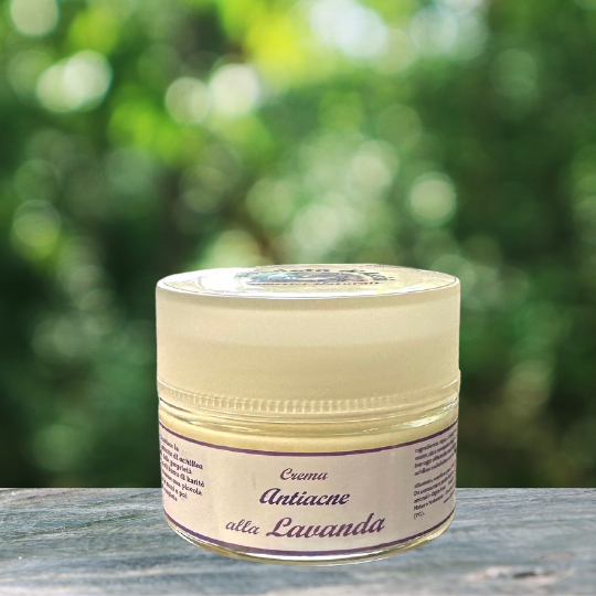 crema viso anti-acne alla lavanda cosmetico naturale purificante per pelle acneica e impura