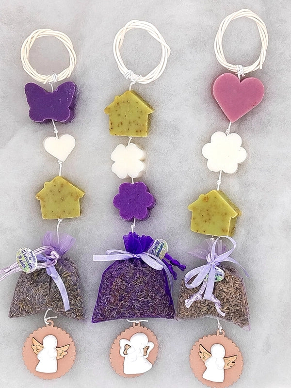 Regali di Natale idee, idee regalo di Natale originali, idee regalo di Natale per la casa. Treccia di saponi alla lavanda con olio essenziale puro sacchetto profumato e gessetto idea regalo donna ragazza confezione regalo artigianale prodotti alla lavanda